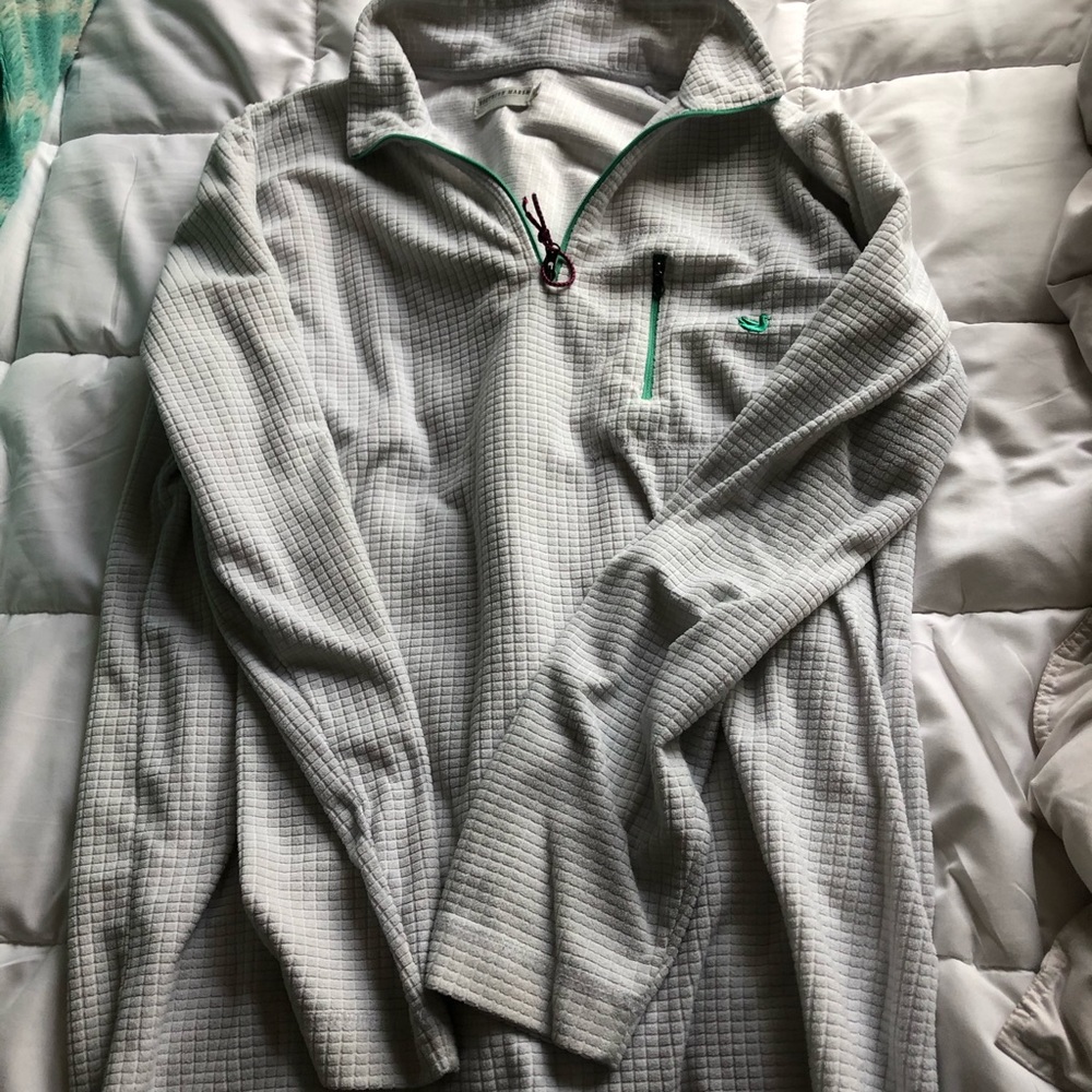 Southern Marsh half zip up white graph jacket